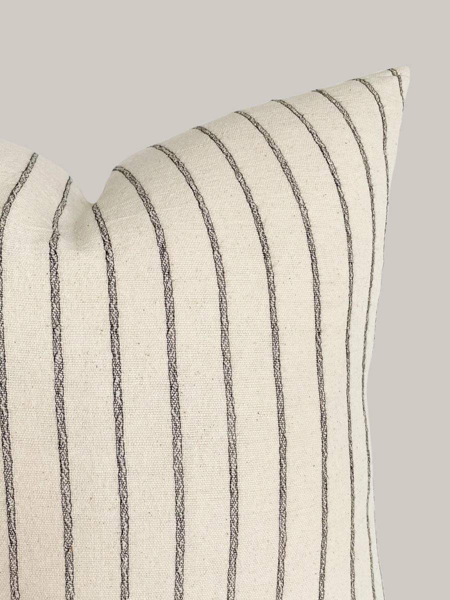 Natural Black Stripe Pillow - Walker