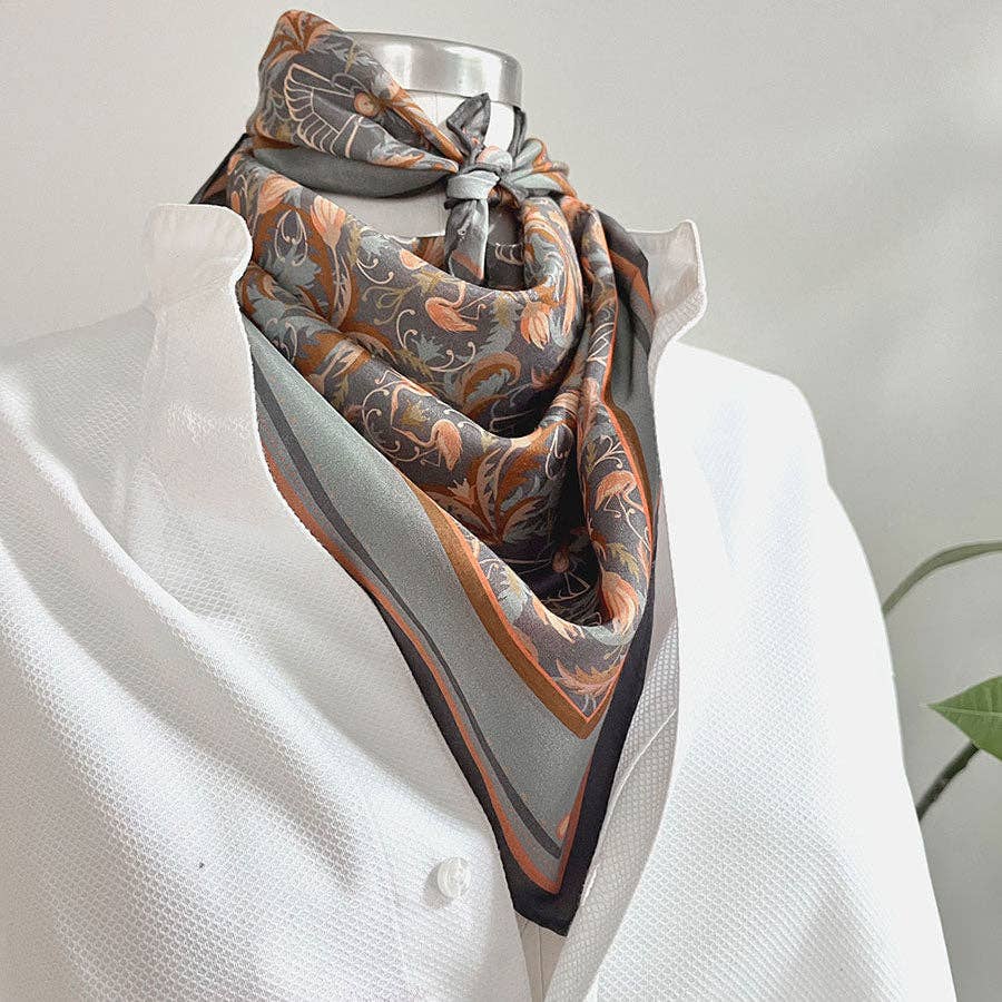 Silk Cotton Scarf Apricot Filigree