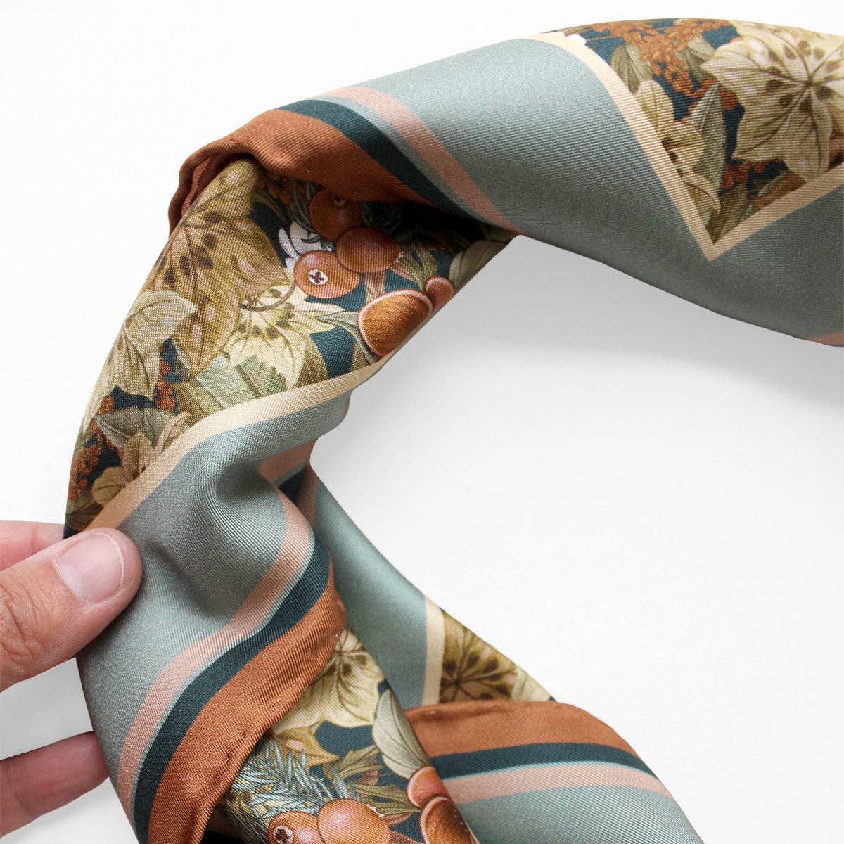 Silk Twill Scarf Midnight Hellebore
