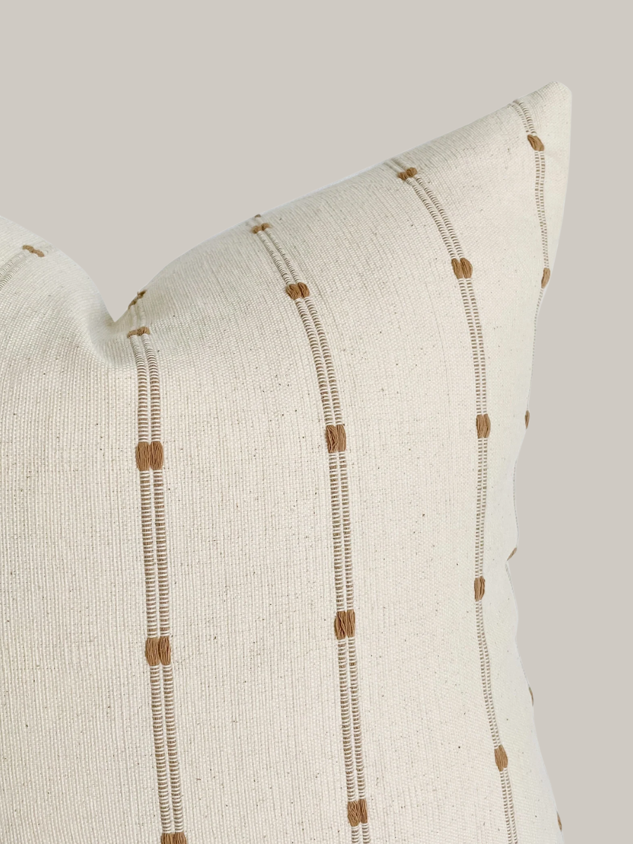 Woven Tan Stripe Pillow - Ridge