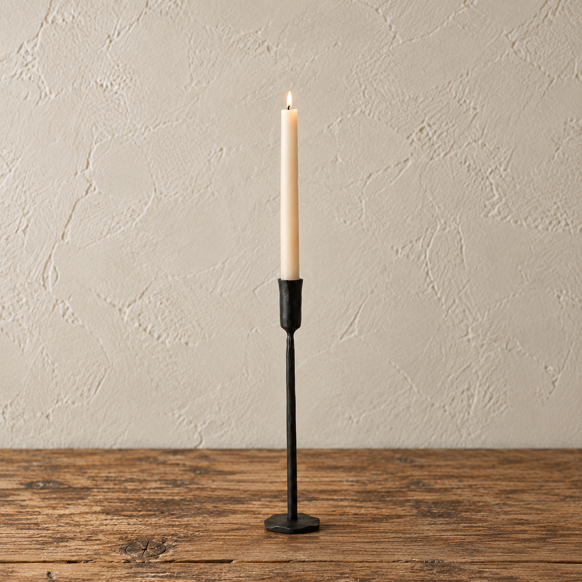 Black Luna Forged Candlestick