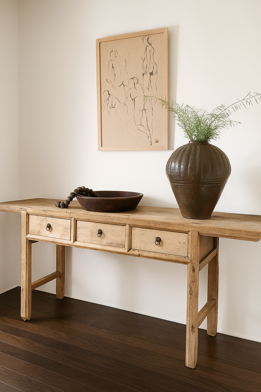 Antique Console Table w/ 3 drawers