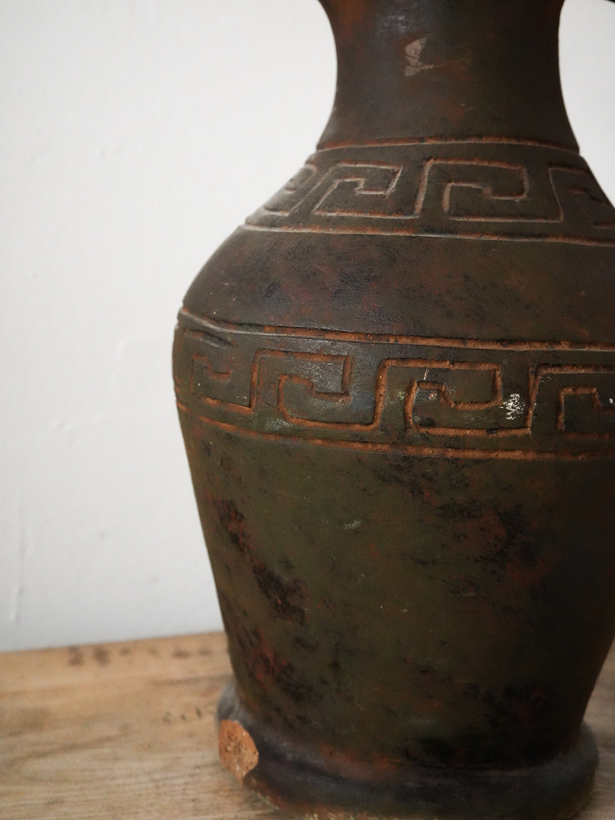 Engraved Stoneware Pitcher
