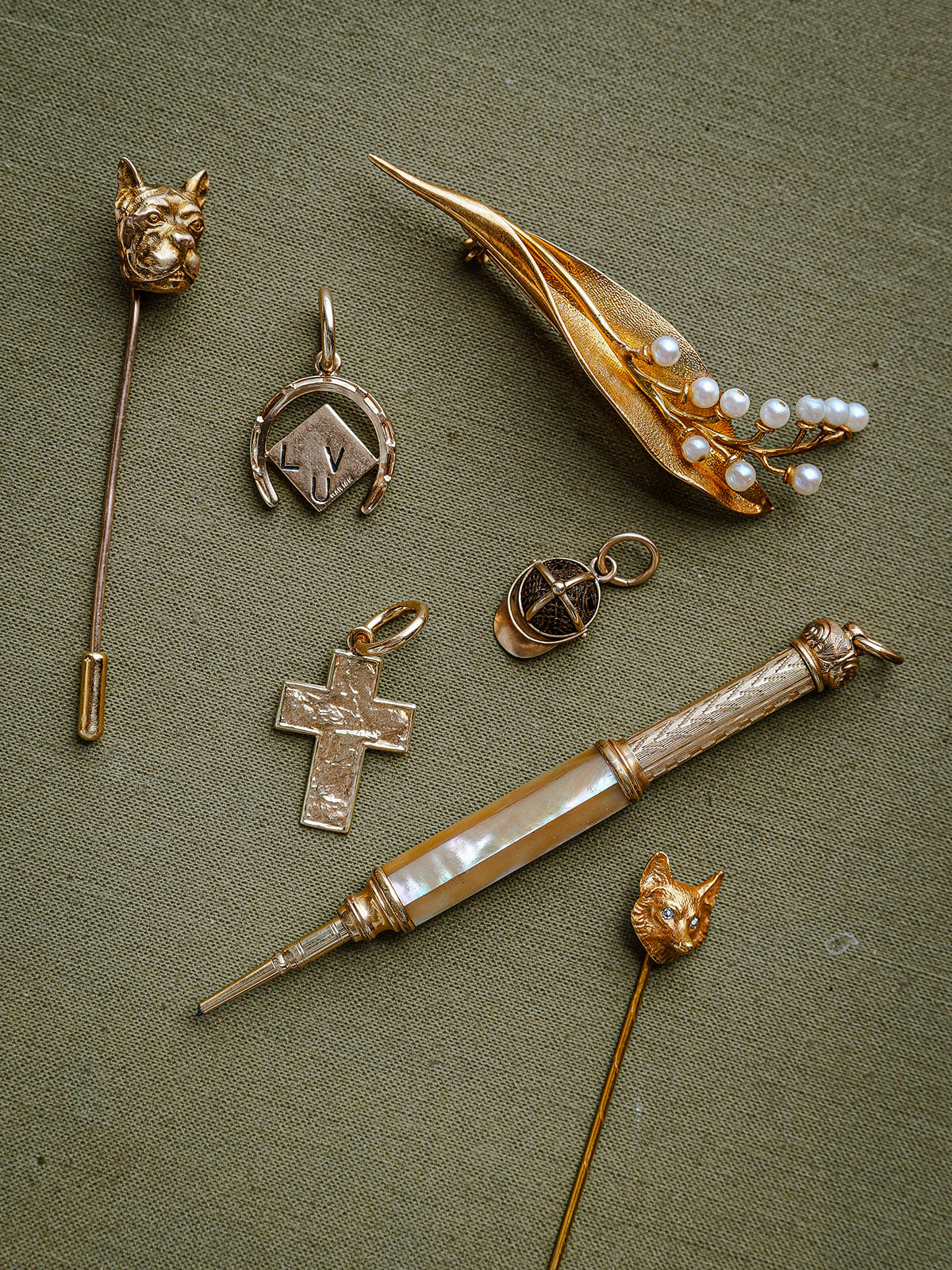 Lily of Valley Pin with Pearls