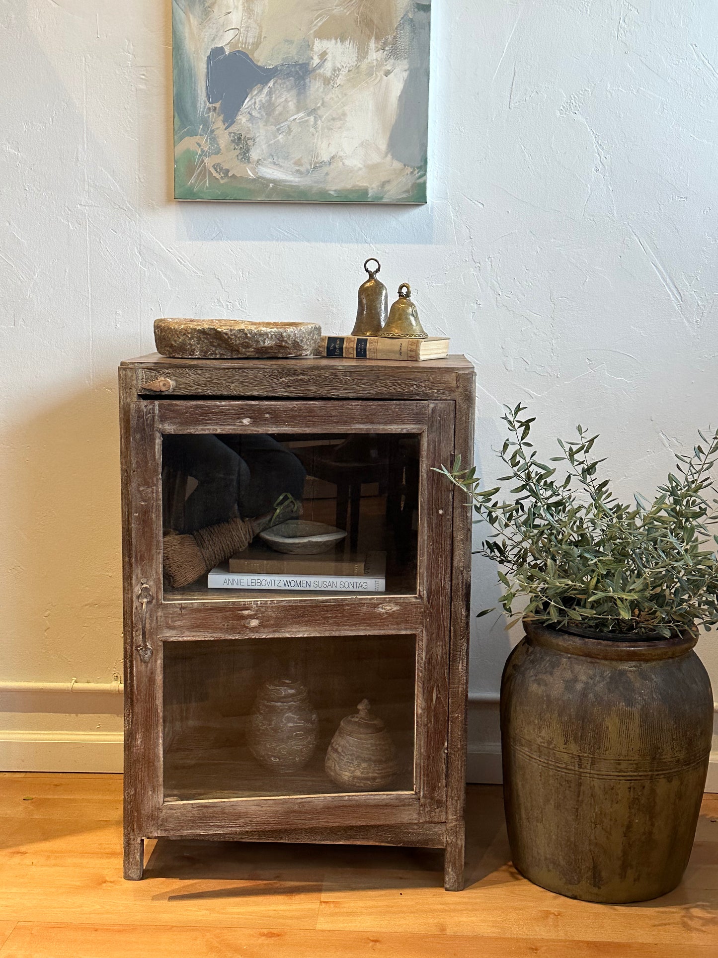 Small Wood & Glass Cabinet