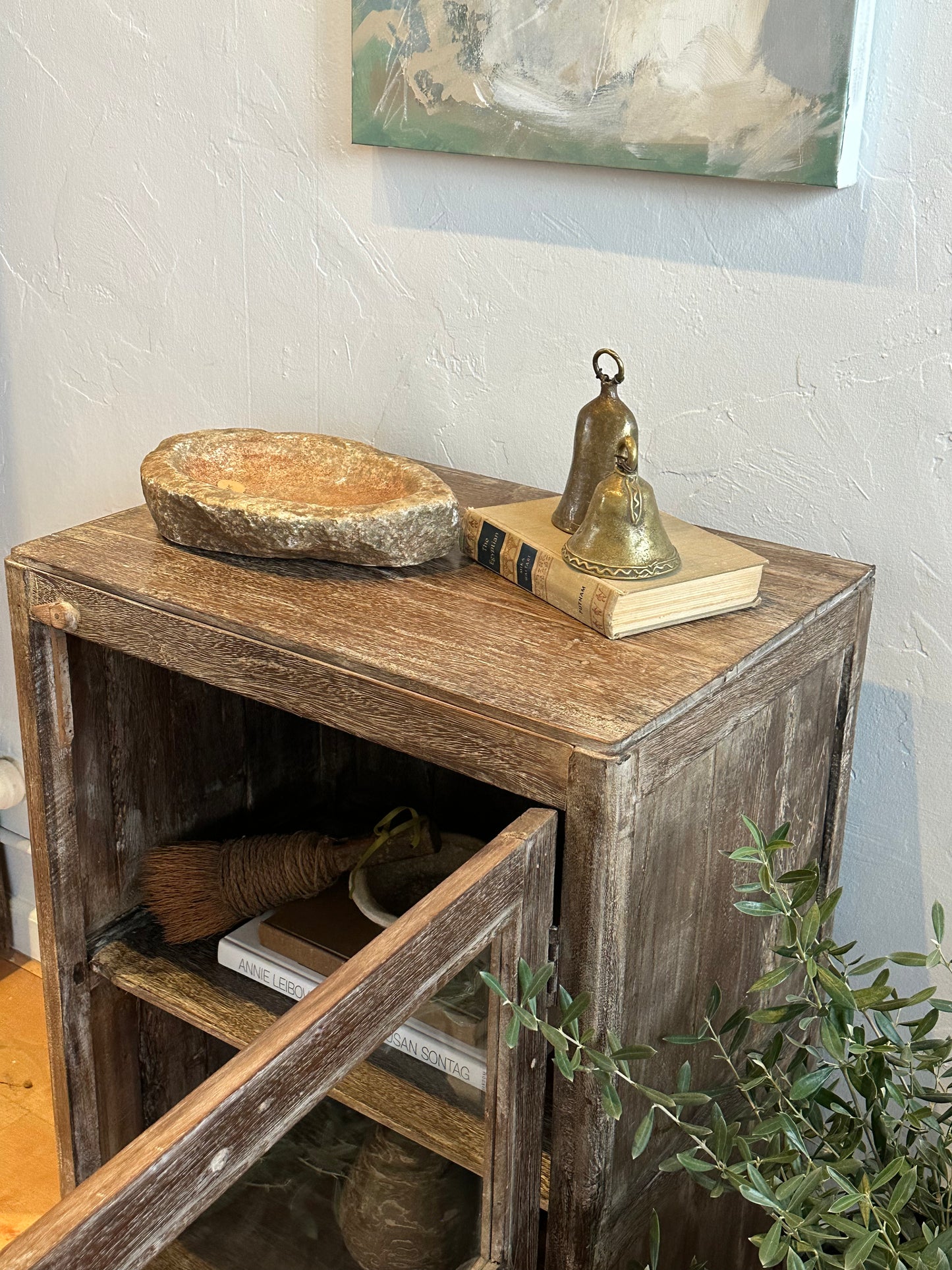 Small Wood & Glass Cabinet