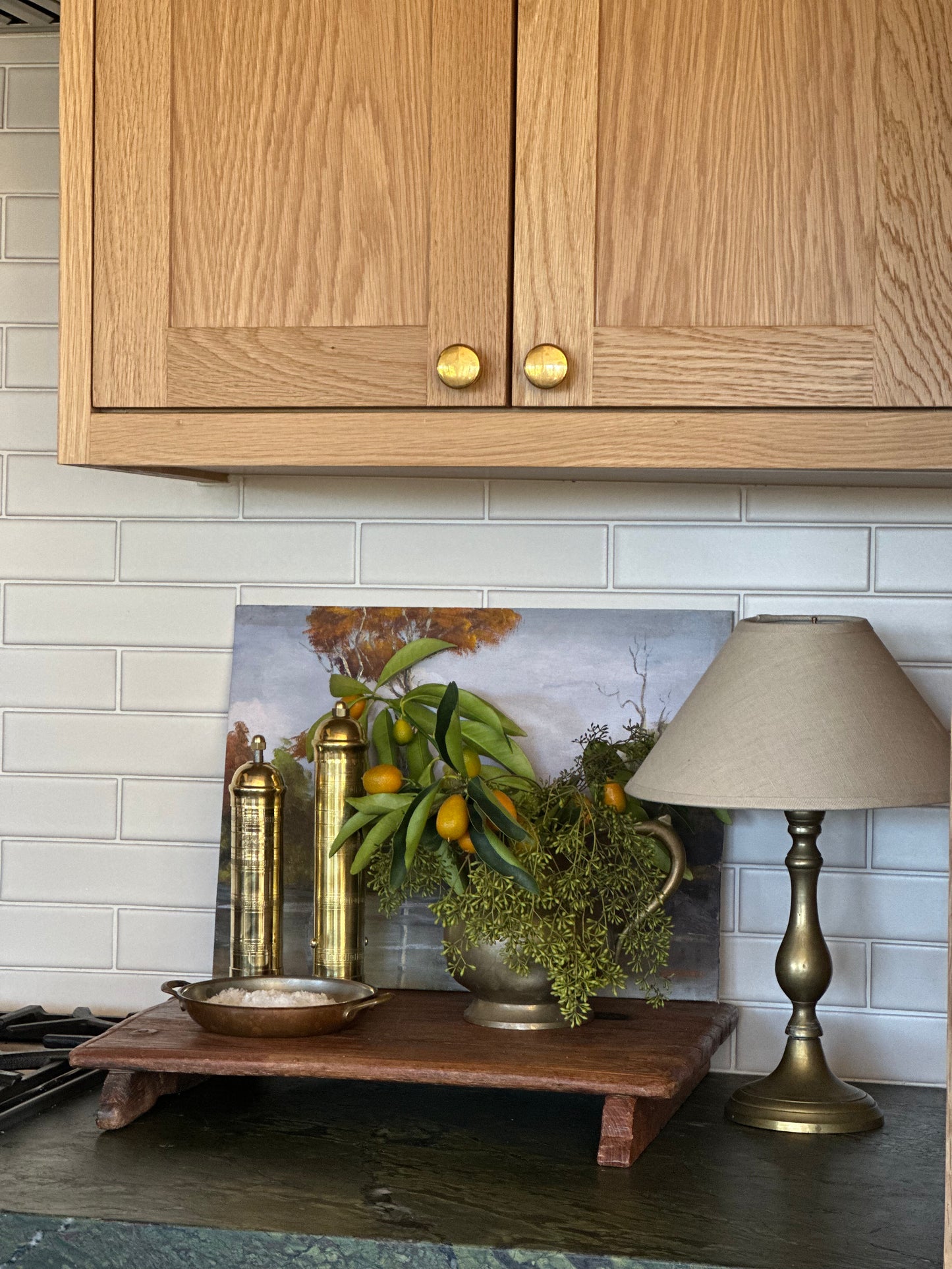 Large Rectangular Vintage Wood Bajot Riser