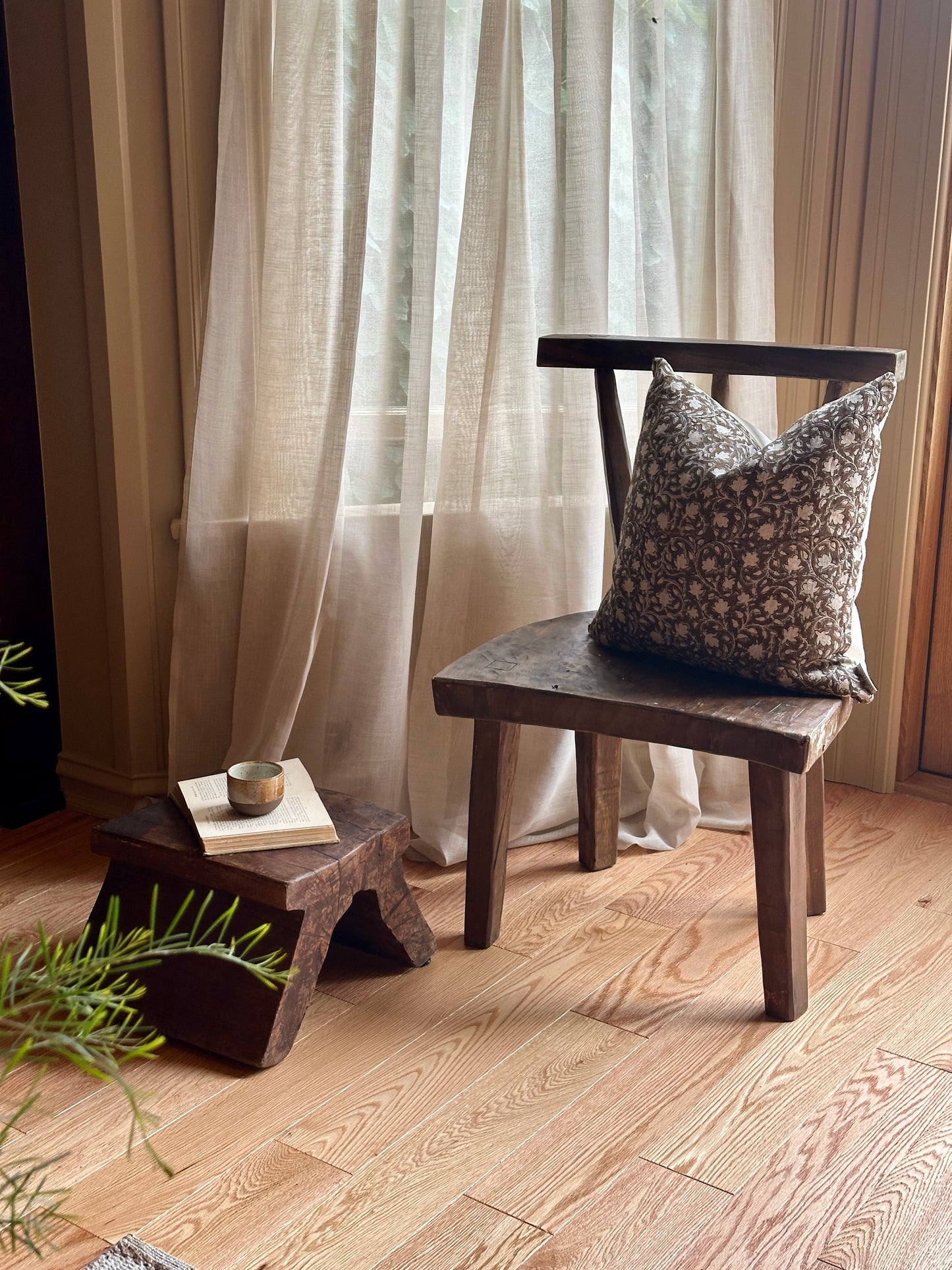 Vintage Wood Bajot Stool
