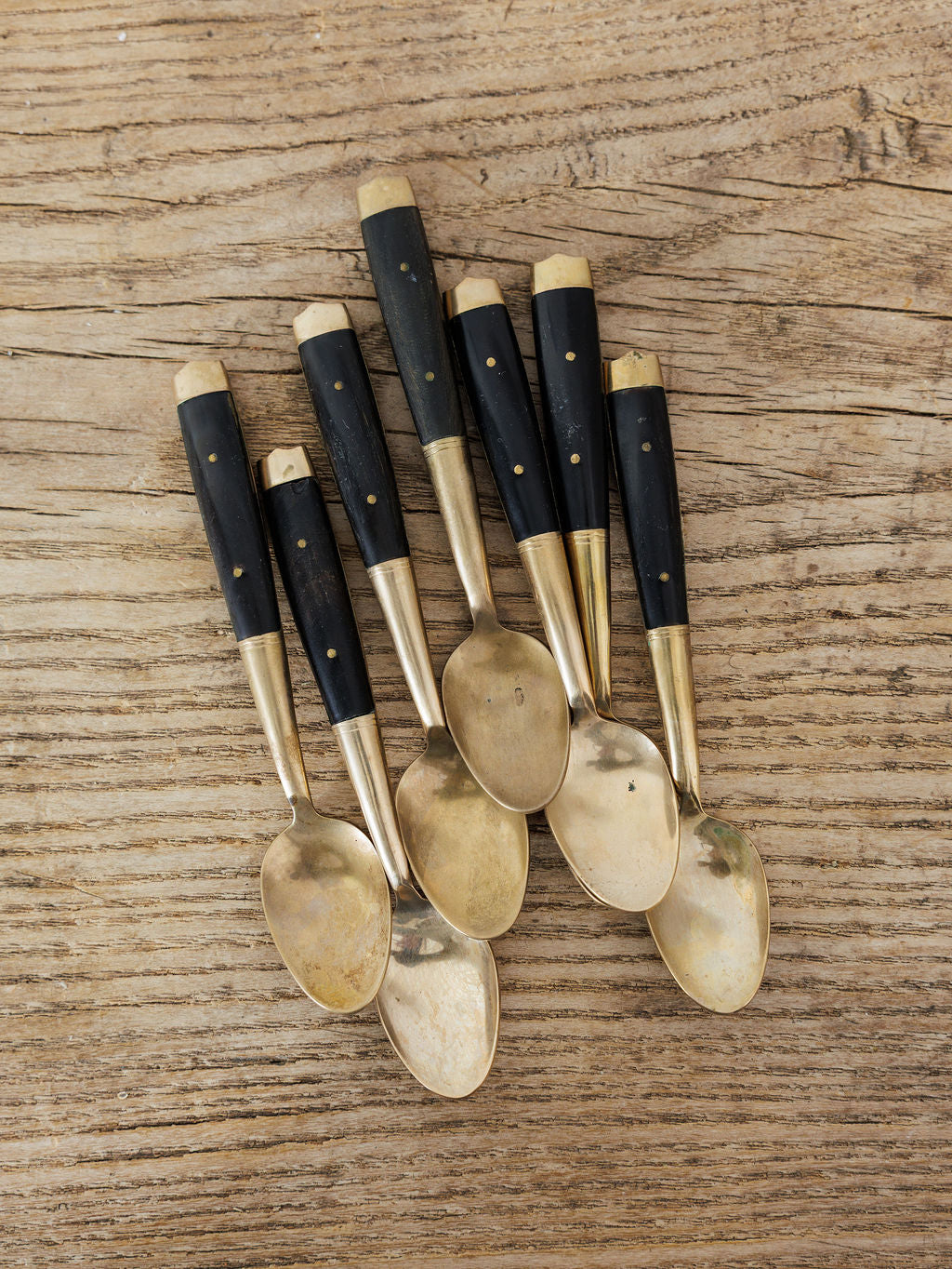 Brass Spoon with Black Inlay