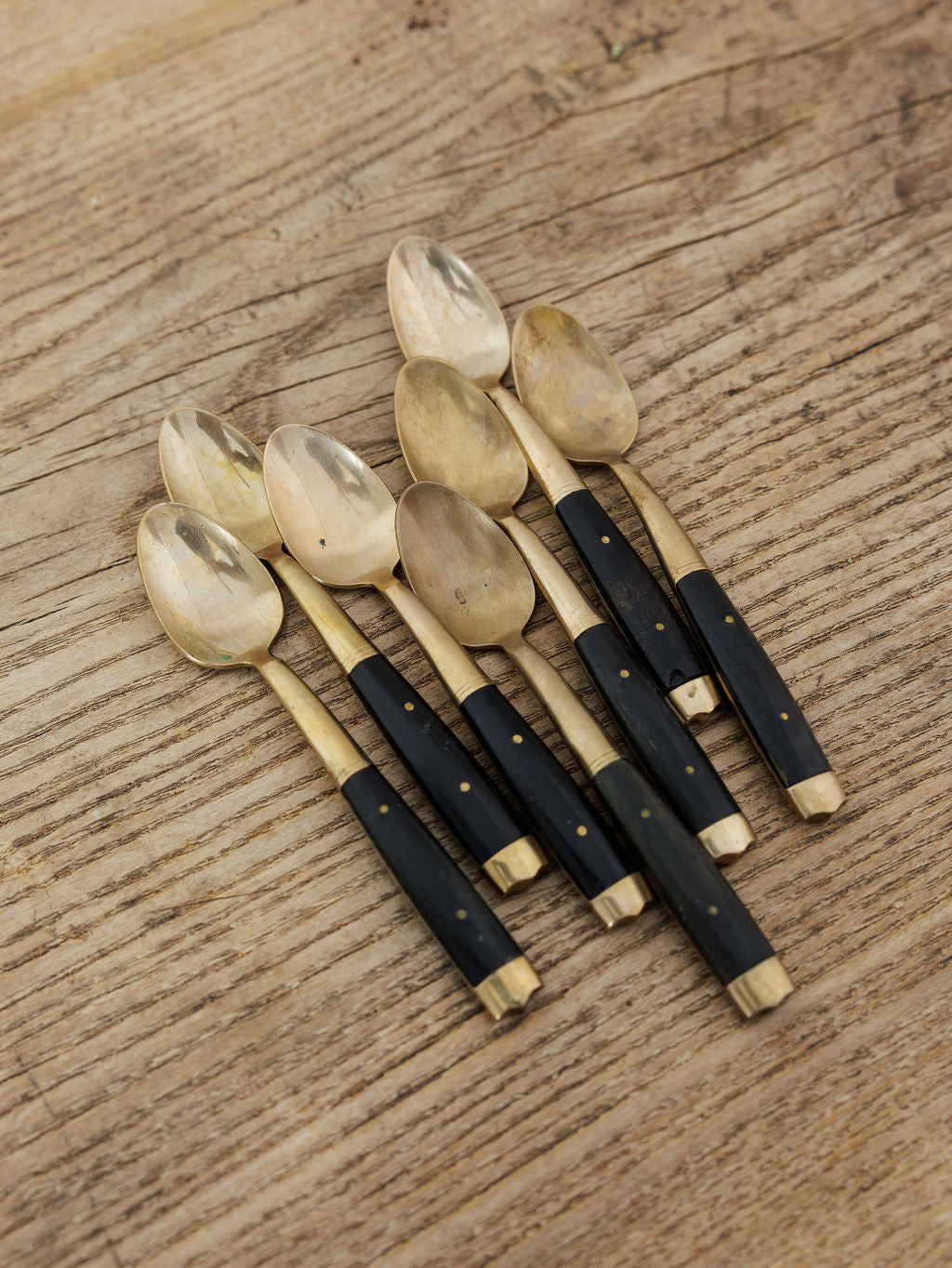 Brass Spoon with Black Inlay