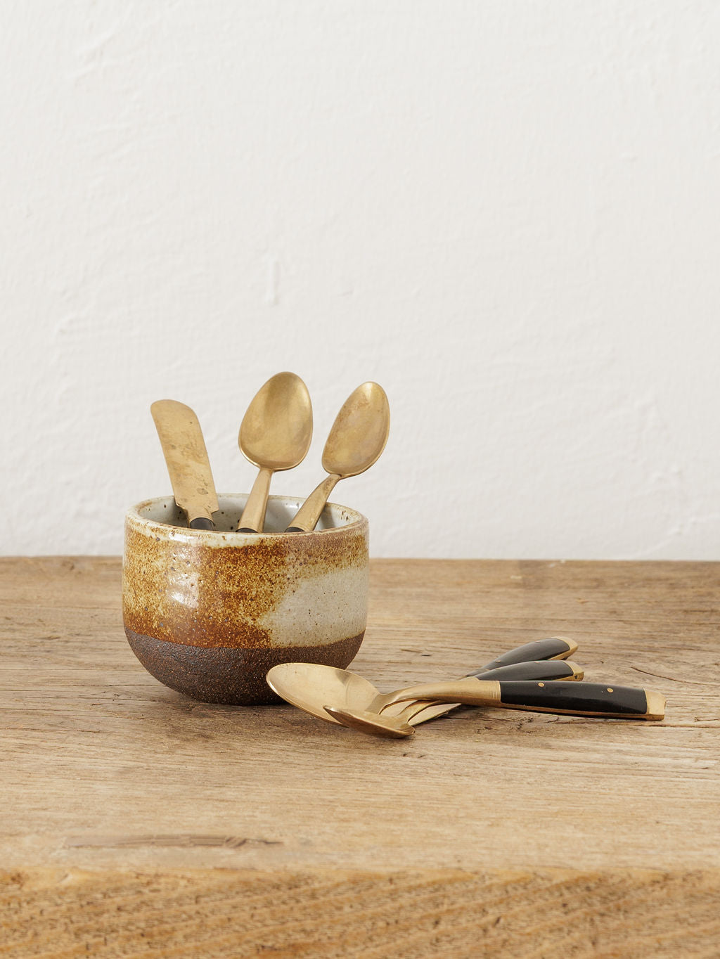 Brass Spoon with Black Inlay