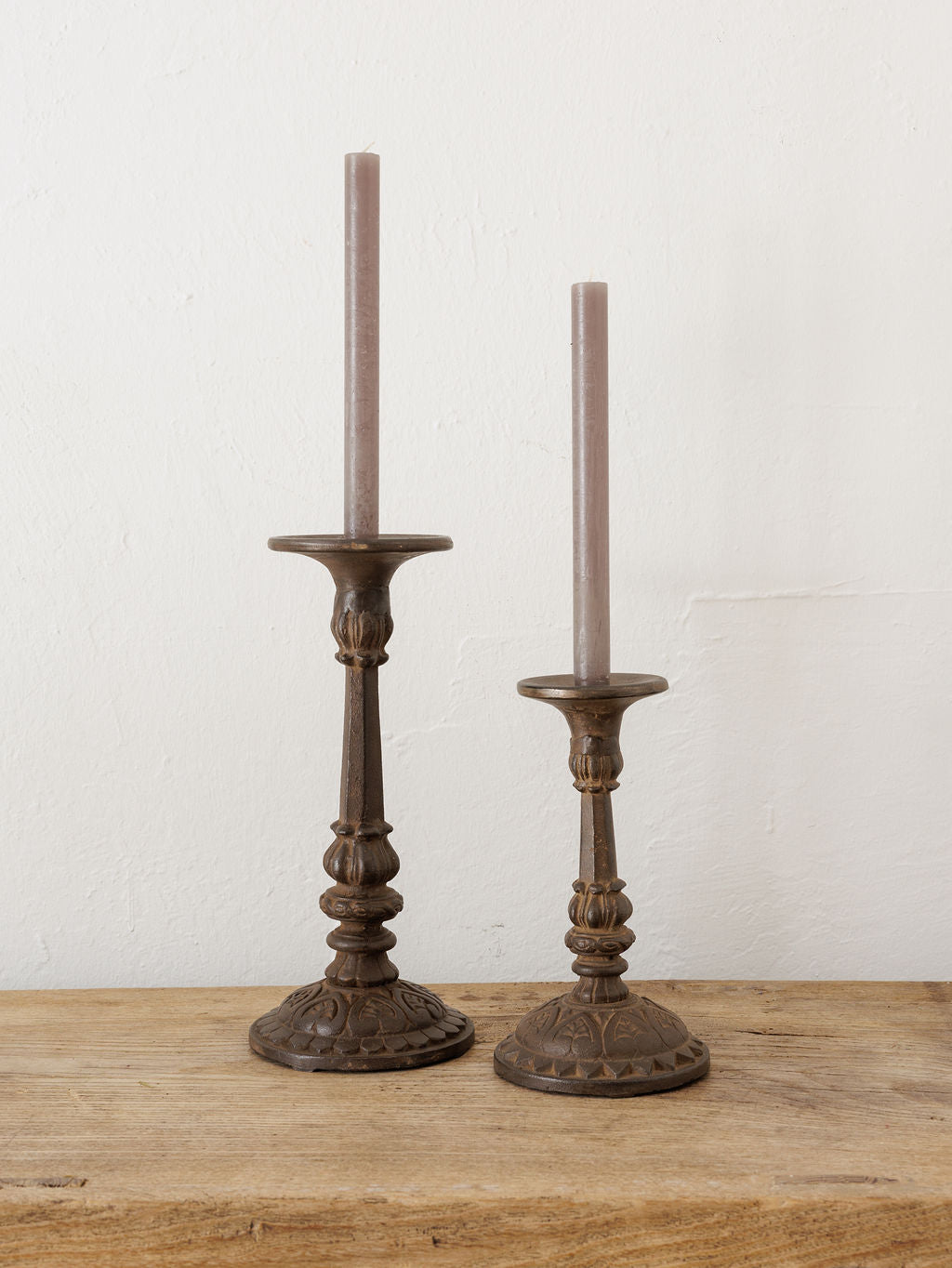 Cast Iron Candle Holder (Pair)