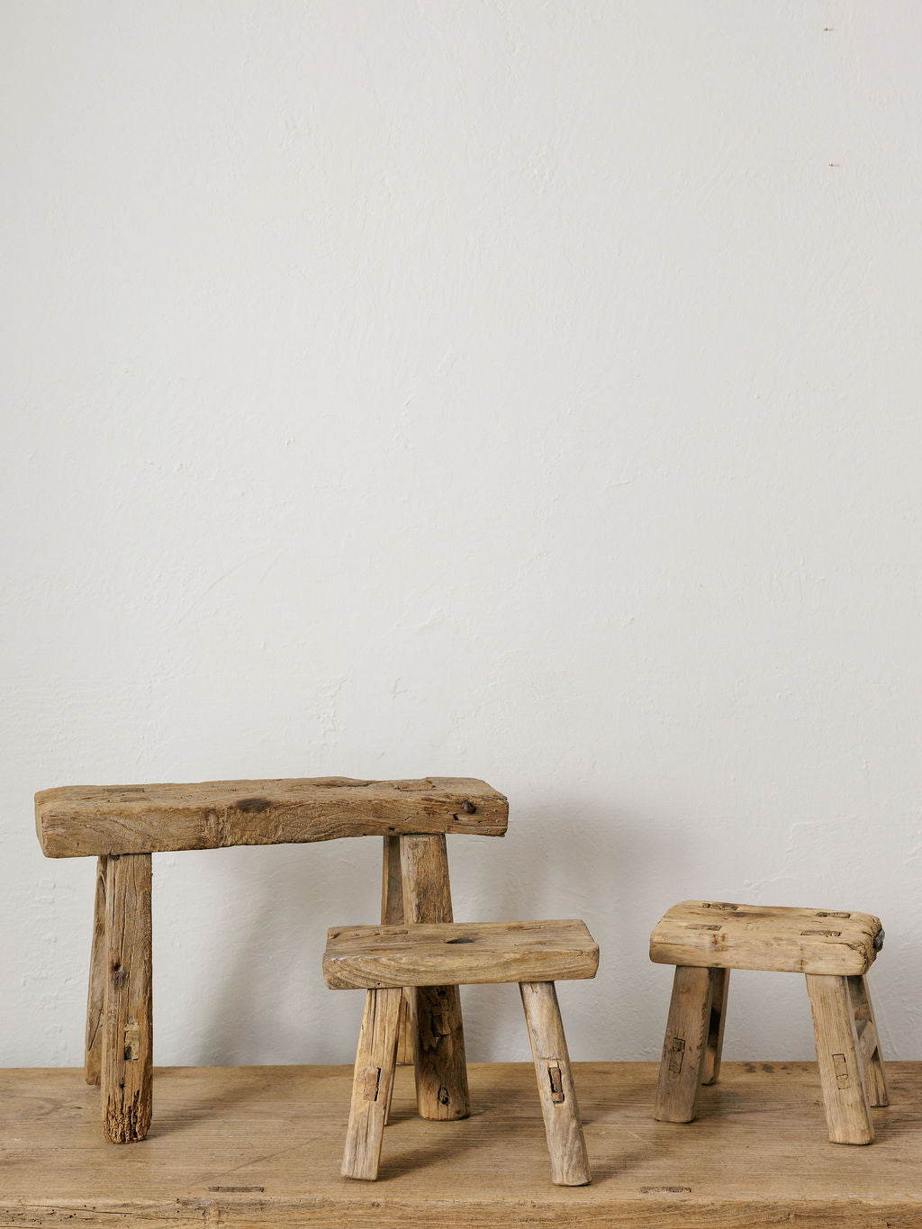 Vintage Reclaimed Small Elm Stool