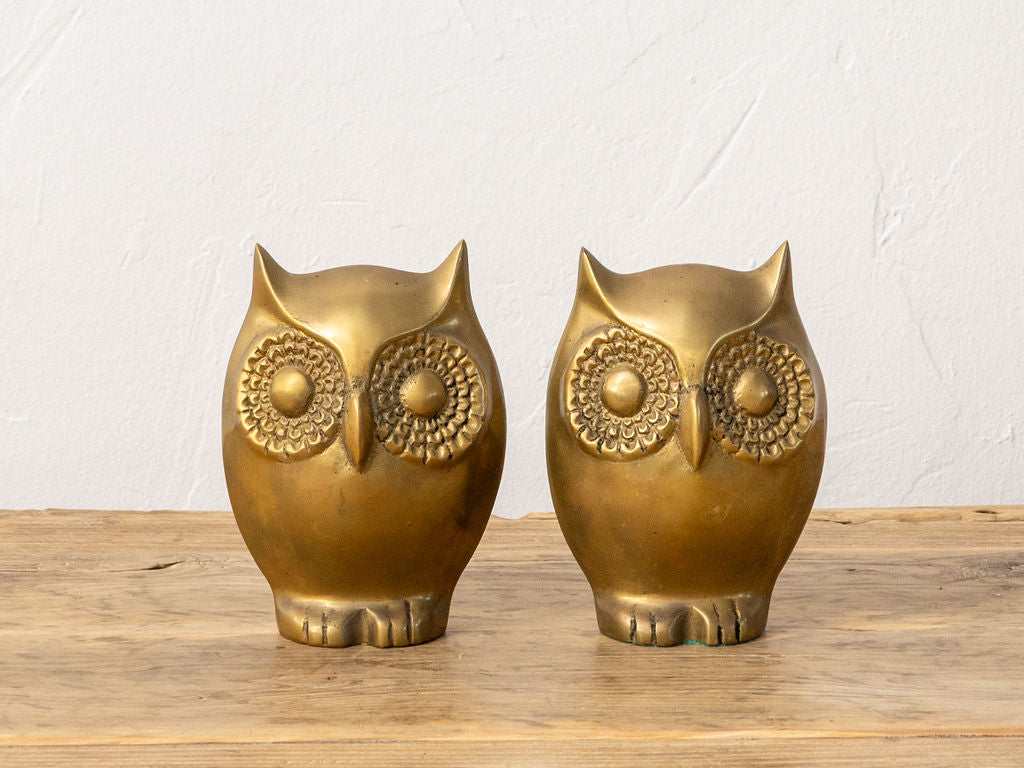 Brass Owl Bookends