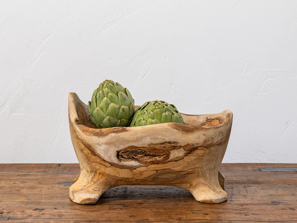 Irregular Footed Olive Wood Bowl