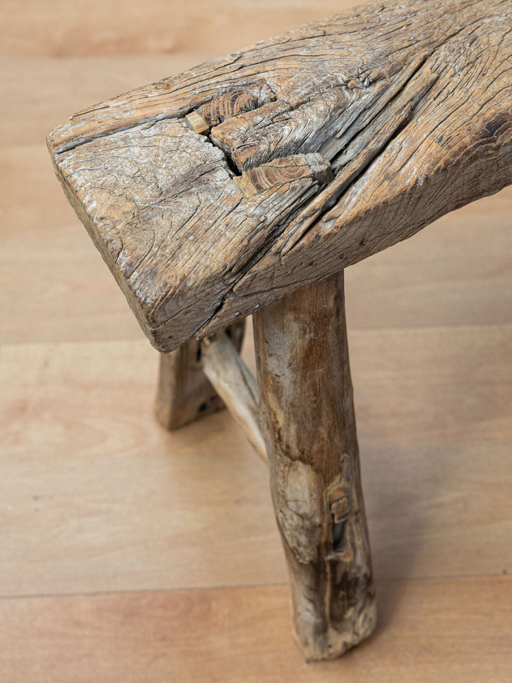 Vintage Reclaimed Small Elm Stool