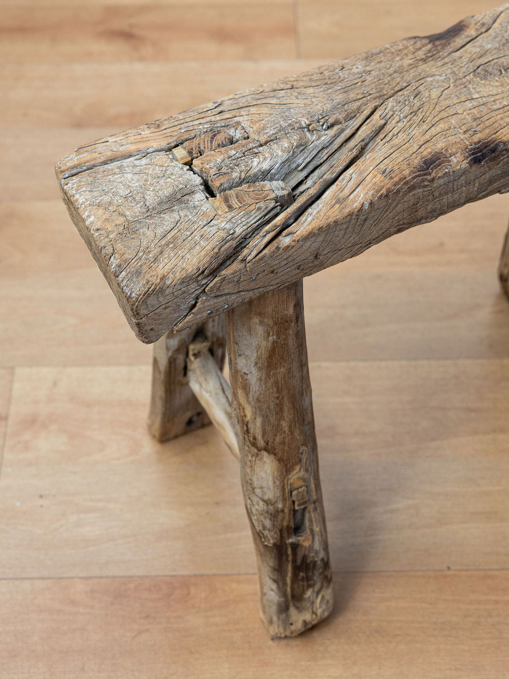 Vintage Reclaimed Small Elm Stool