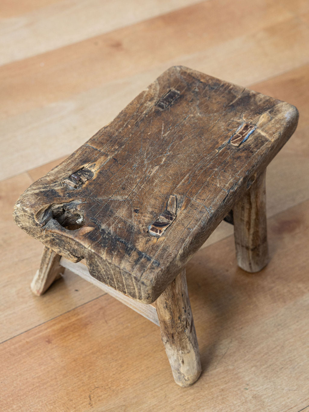 Vintage Reclaimed Small Elm Stool
