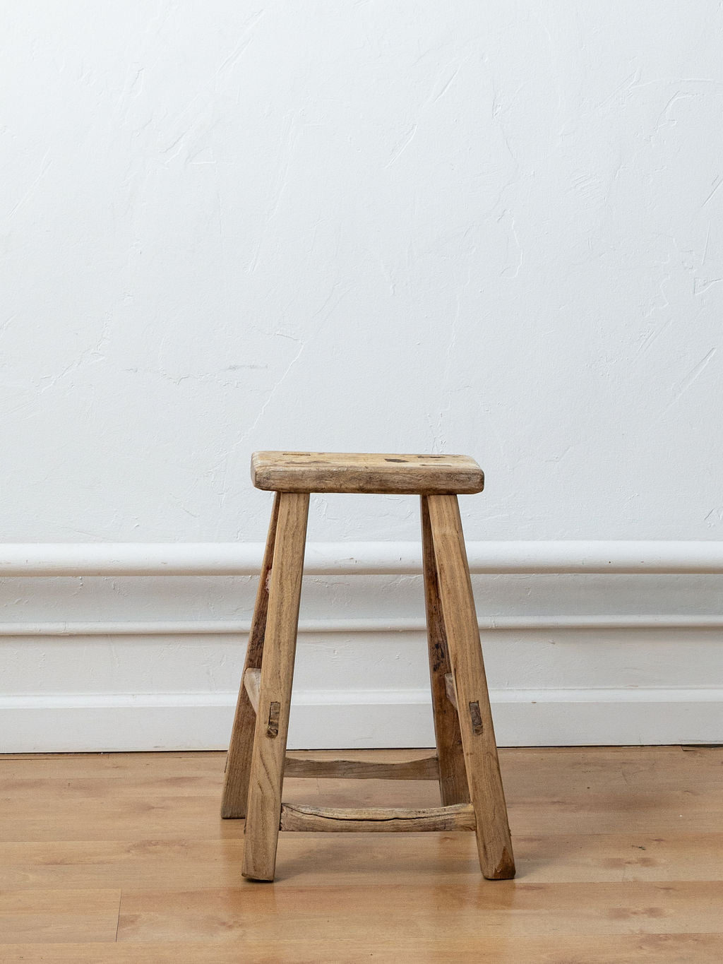 Vintage Reclaimed Tall Elm Stool - Rectangular