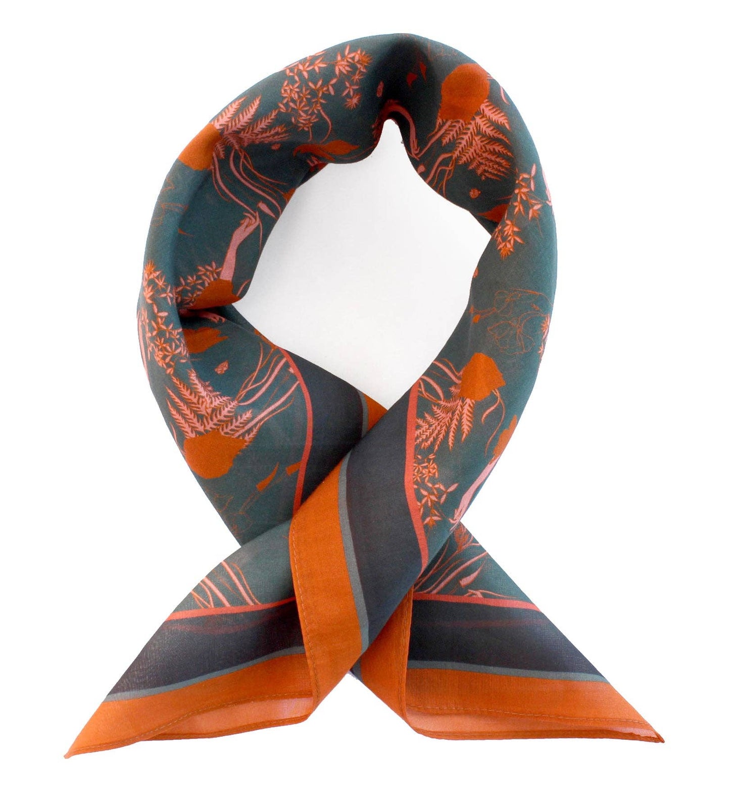 Silk Cotton Scarf Viridian