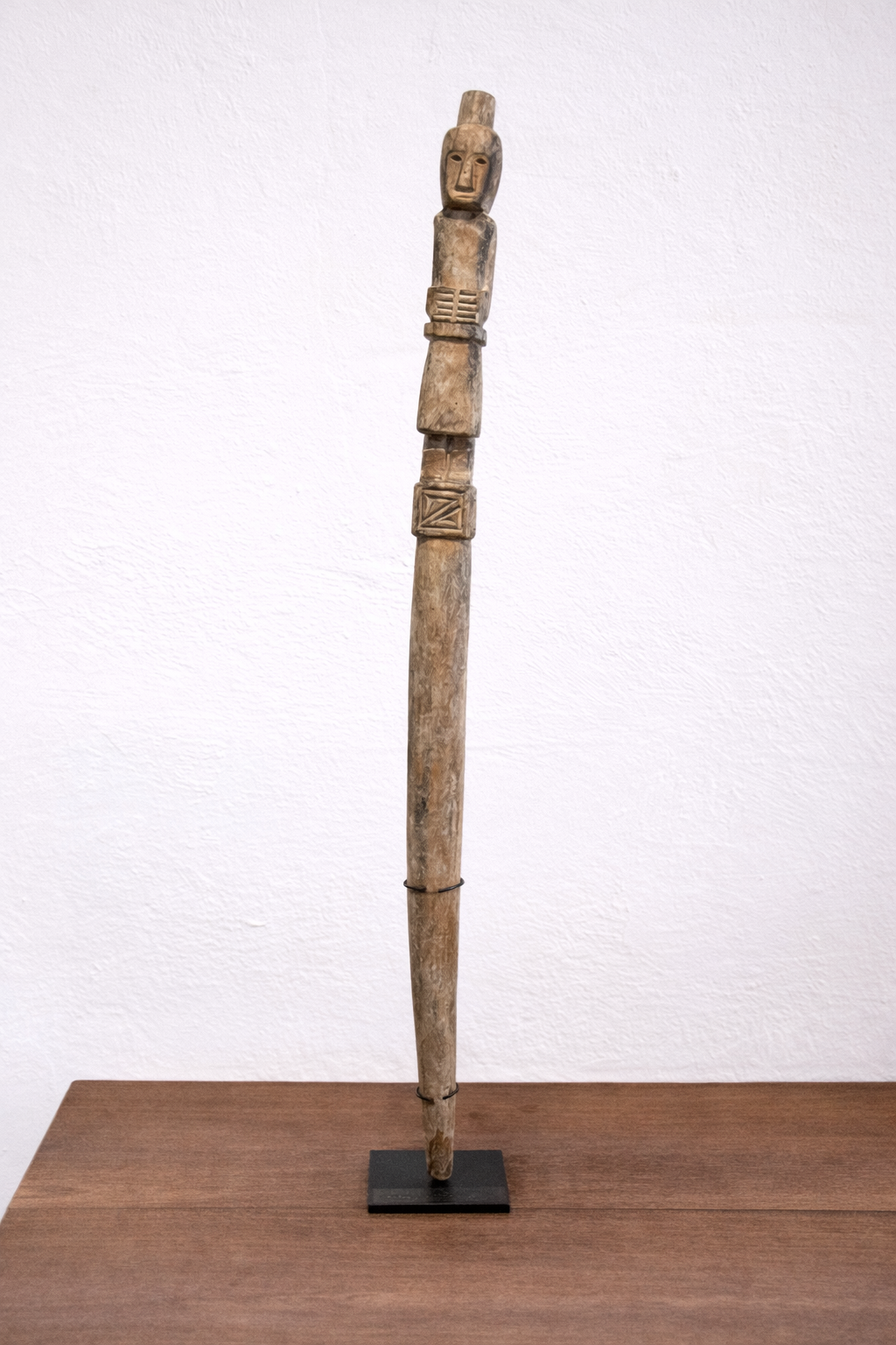 Carved Wooden Figurine Sculpture on Stand