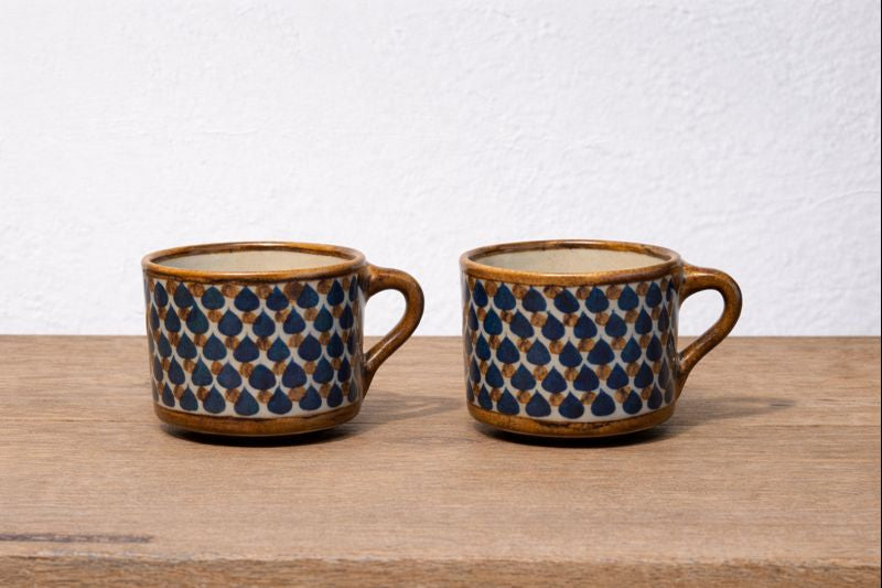Pair of Ceramic Geometric Mugs