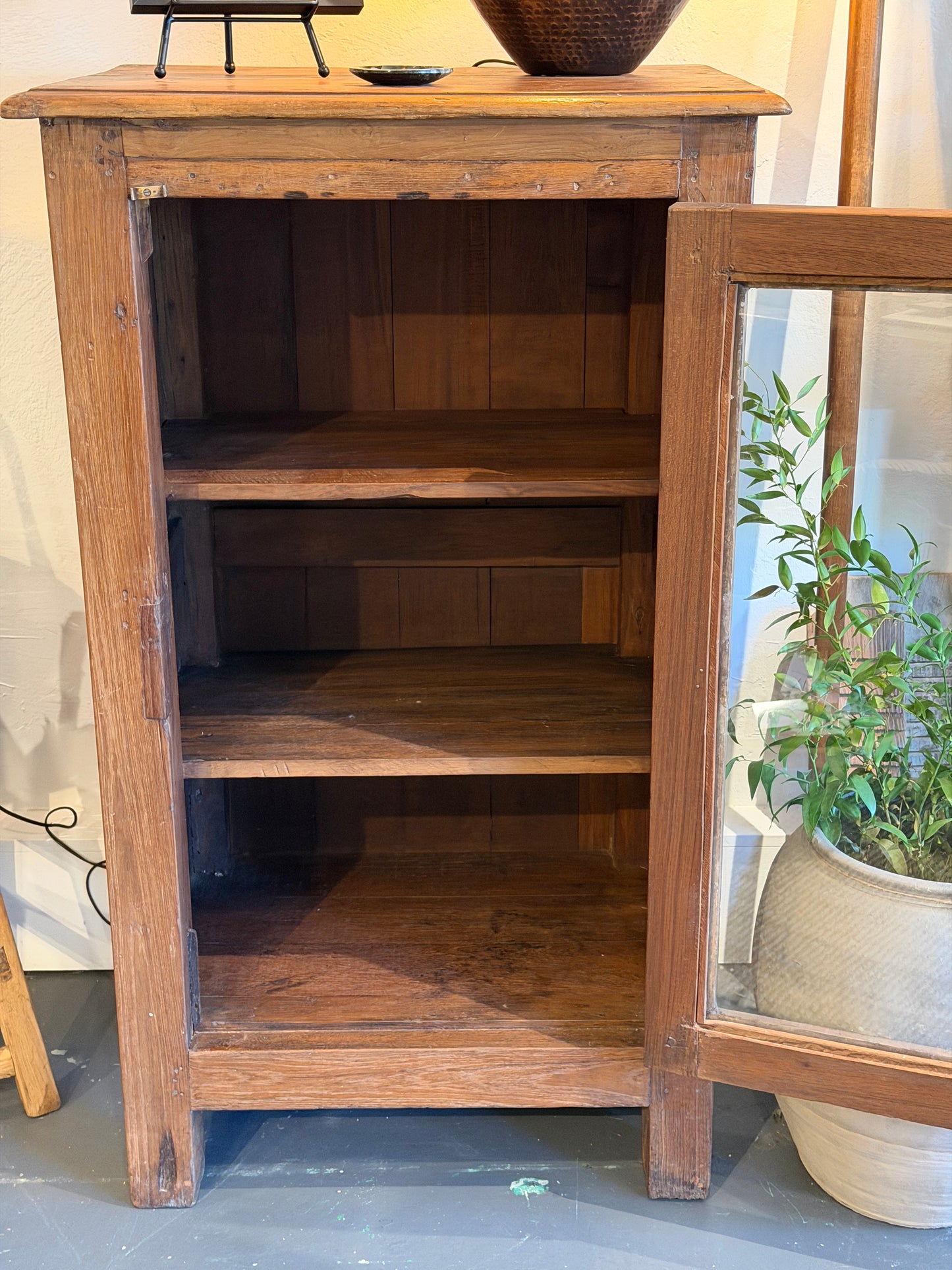 Wood and Glass Teak Cabinet III