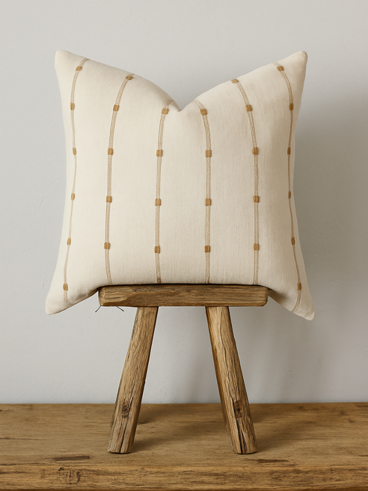 Woven Tan Stripe Pillow - Ridge