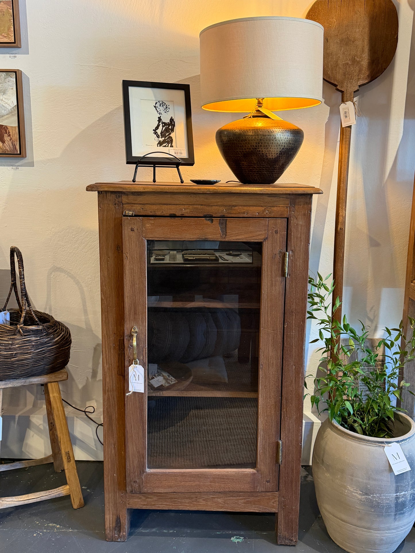 Wood and Glass Teak Cabinet III