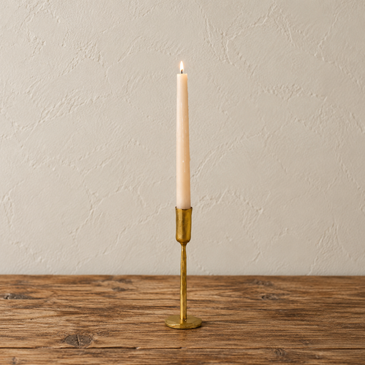 Gold Luna Forged Candlestick