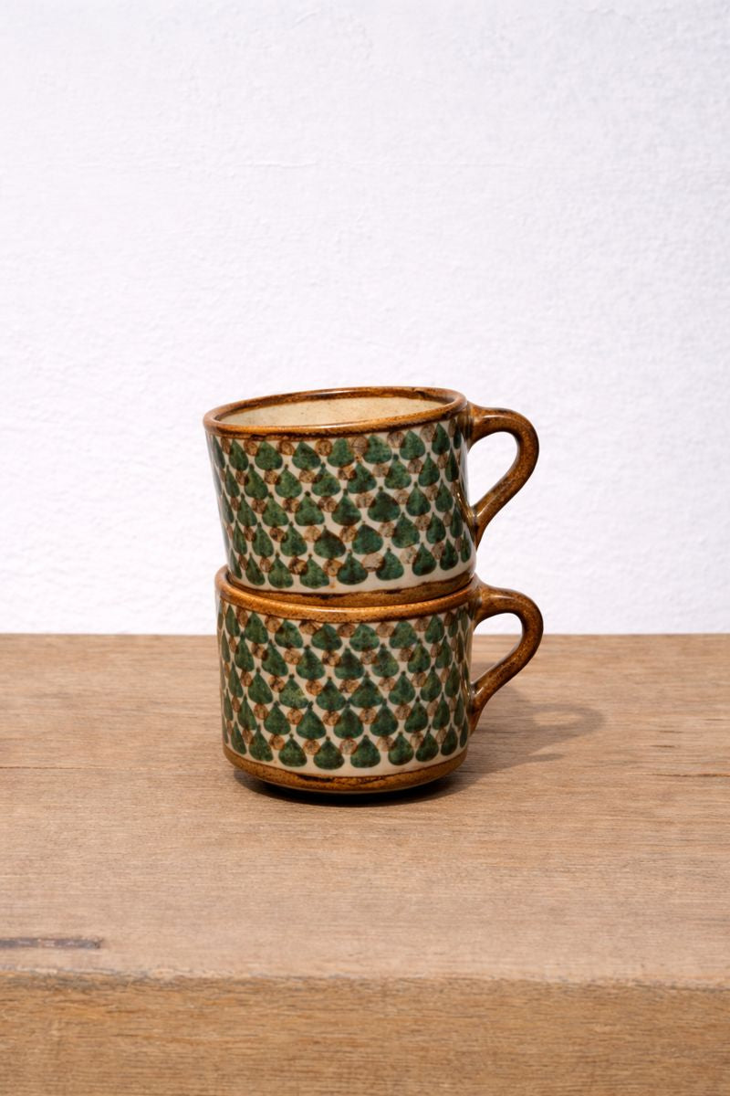 Pair of Ceramic Geometric Mugs