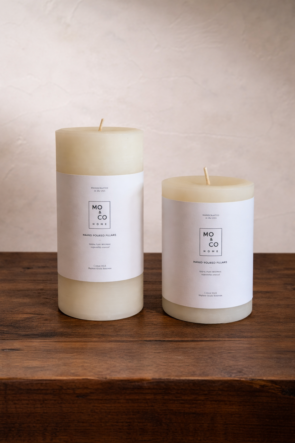 Natural White Pillar Candles