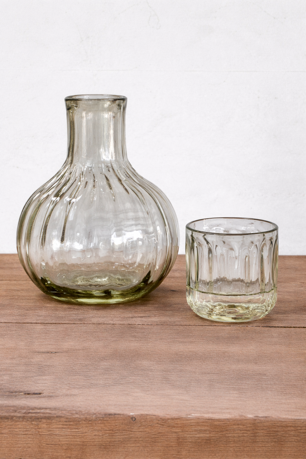 Handblown Fluted Carafe Set