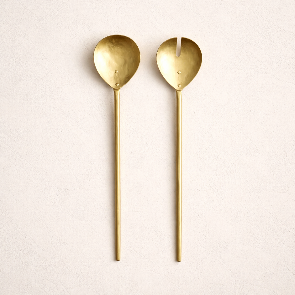 Forge Brass Salad Servers - Set of 2