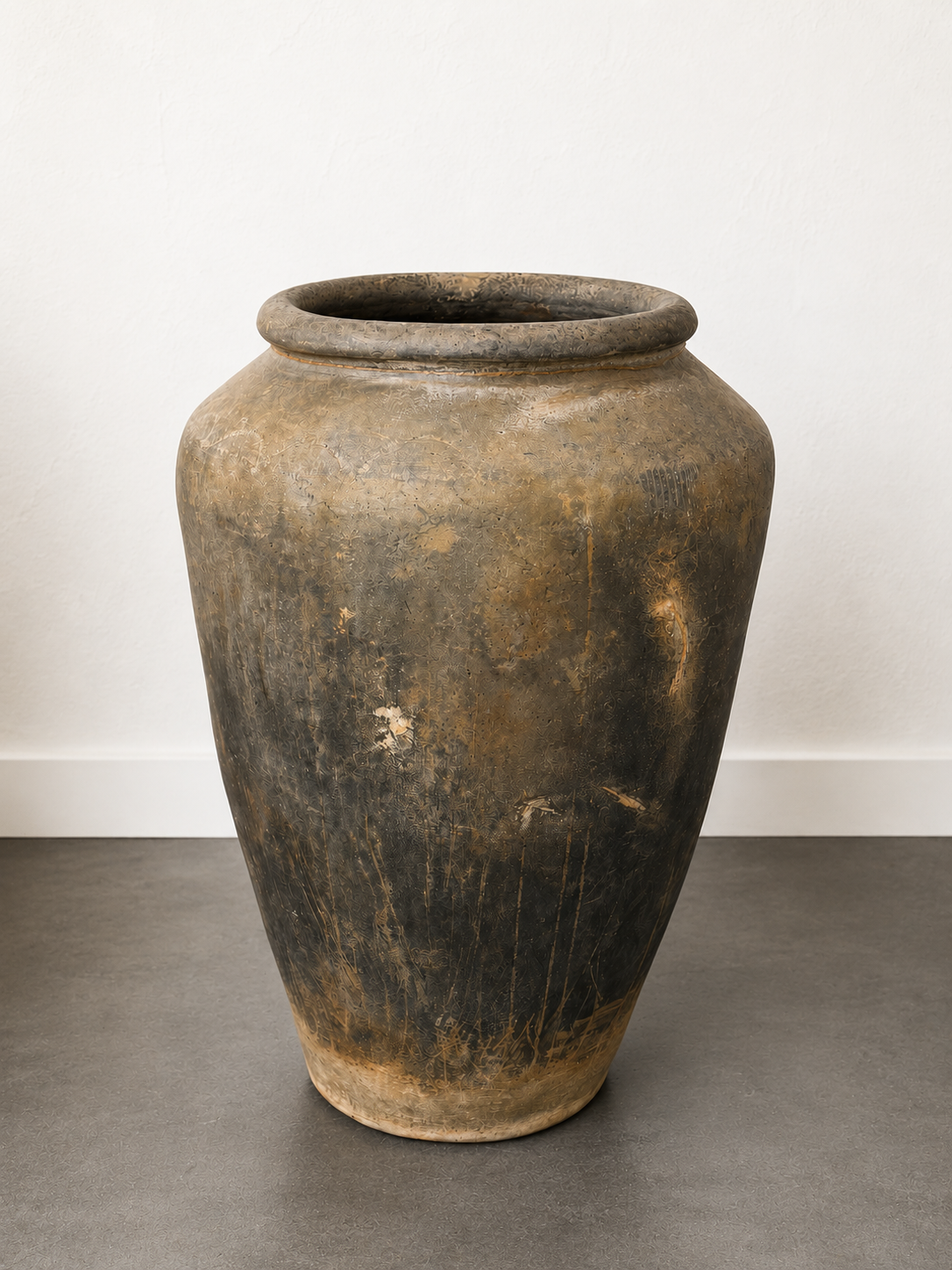 Tall Black Grain Pot
