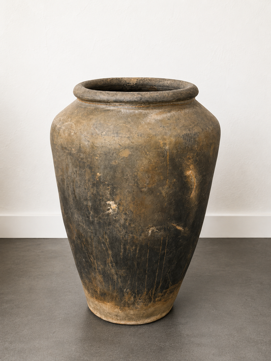 Tall Black Grain Pot