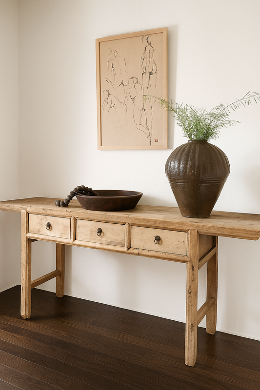 Antique Console Table w/ 3 drawers