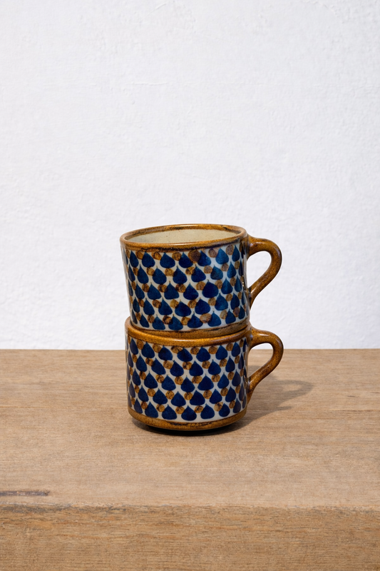 Pair of Ceramic Geometric Mugs