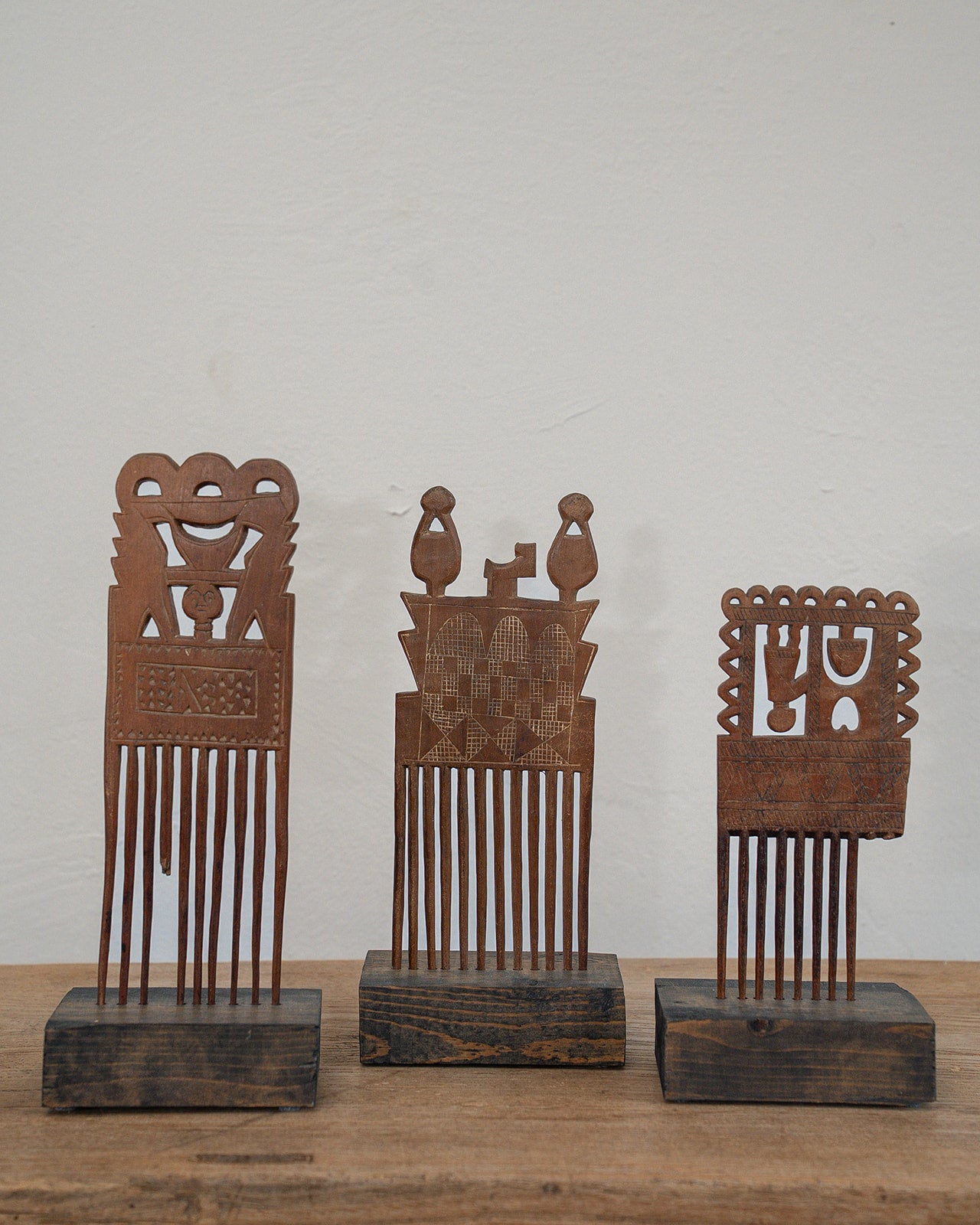 African Akan Ashanti Comb on Stand