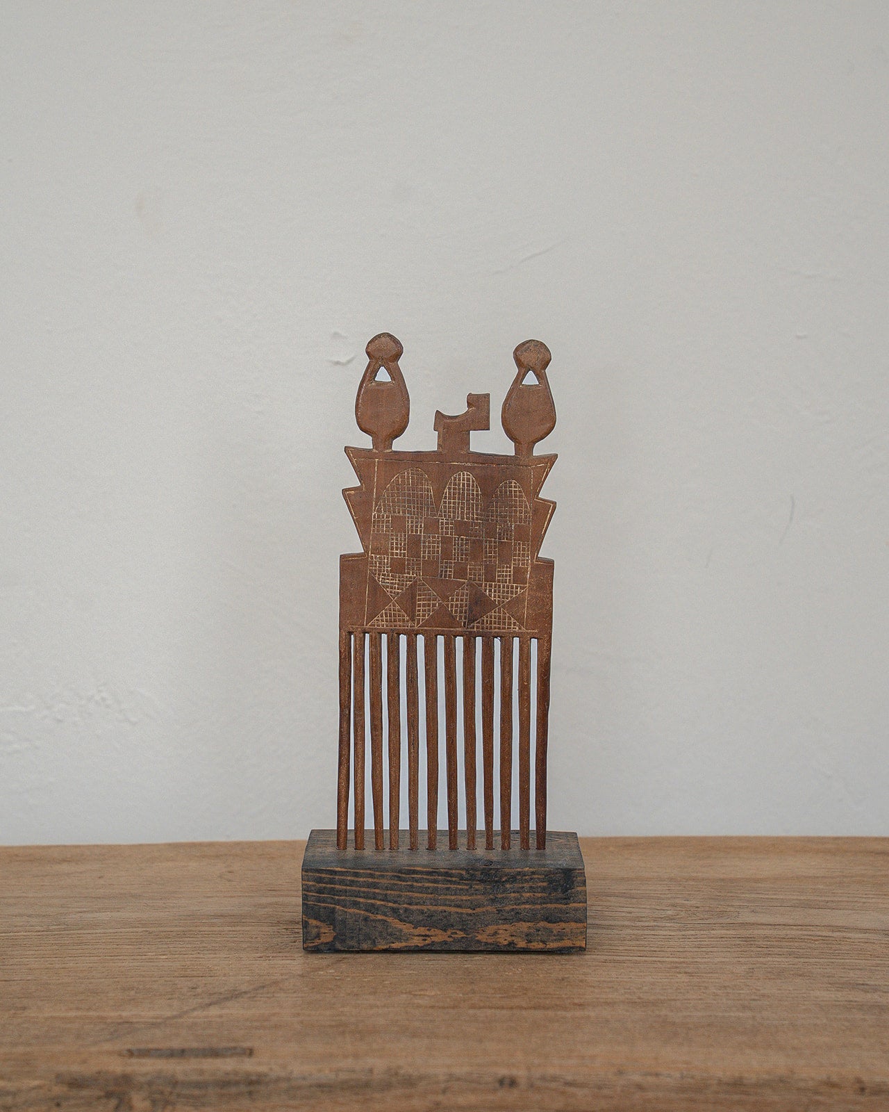 African Akan Ashanti Comb on Stand