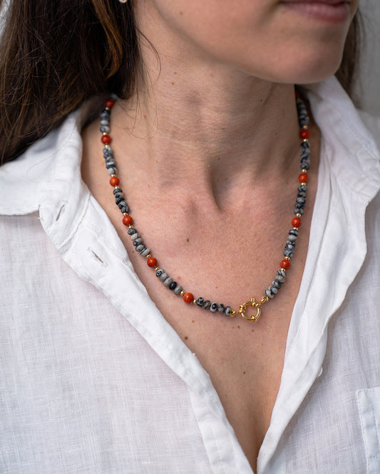 Picasso Jasper and Coral Necklace