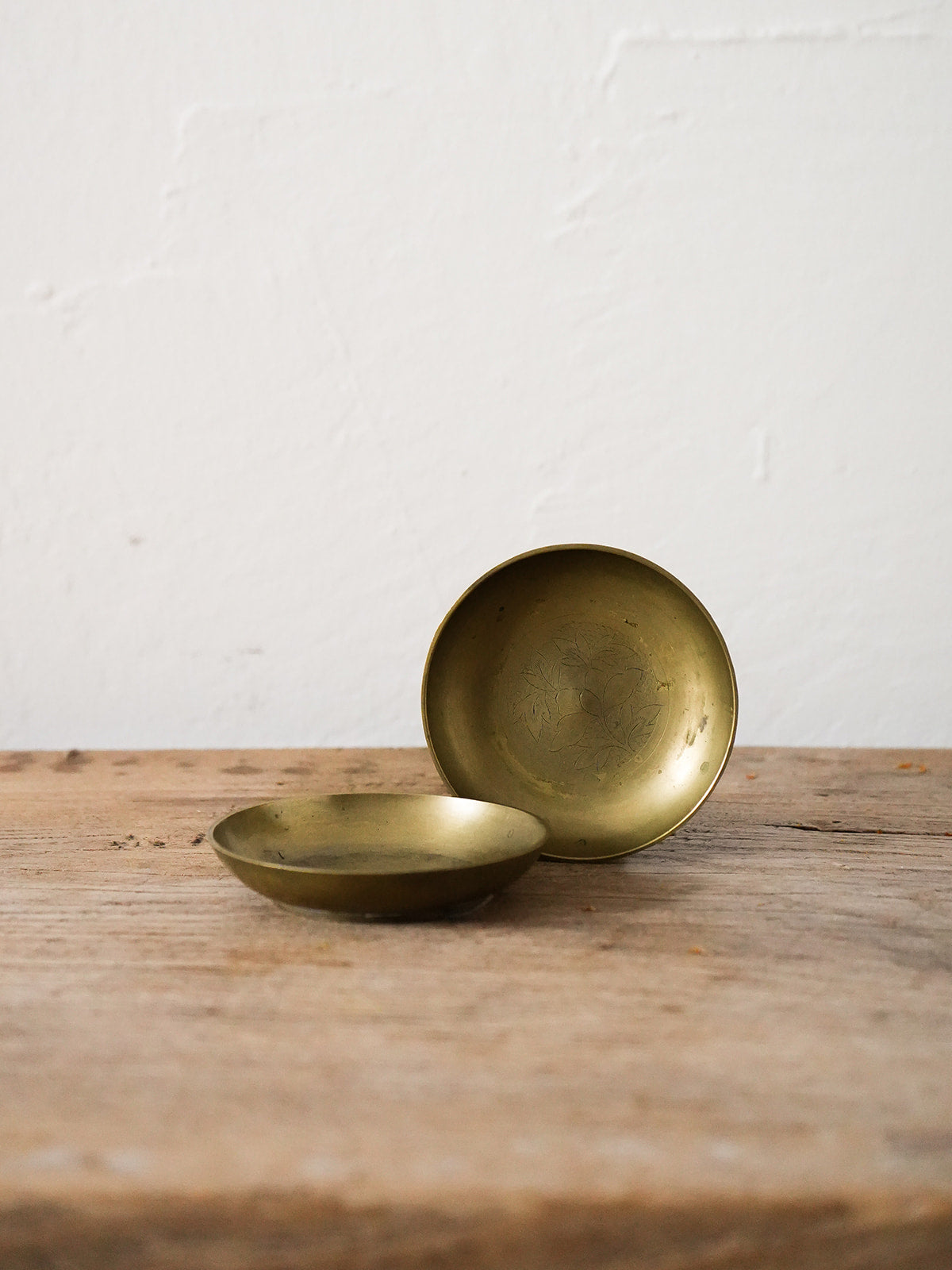 Brass Floral Inlay Trinket Dish