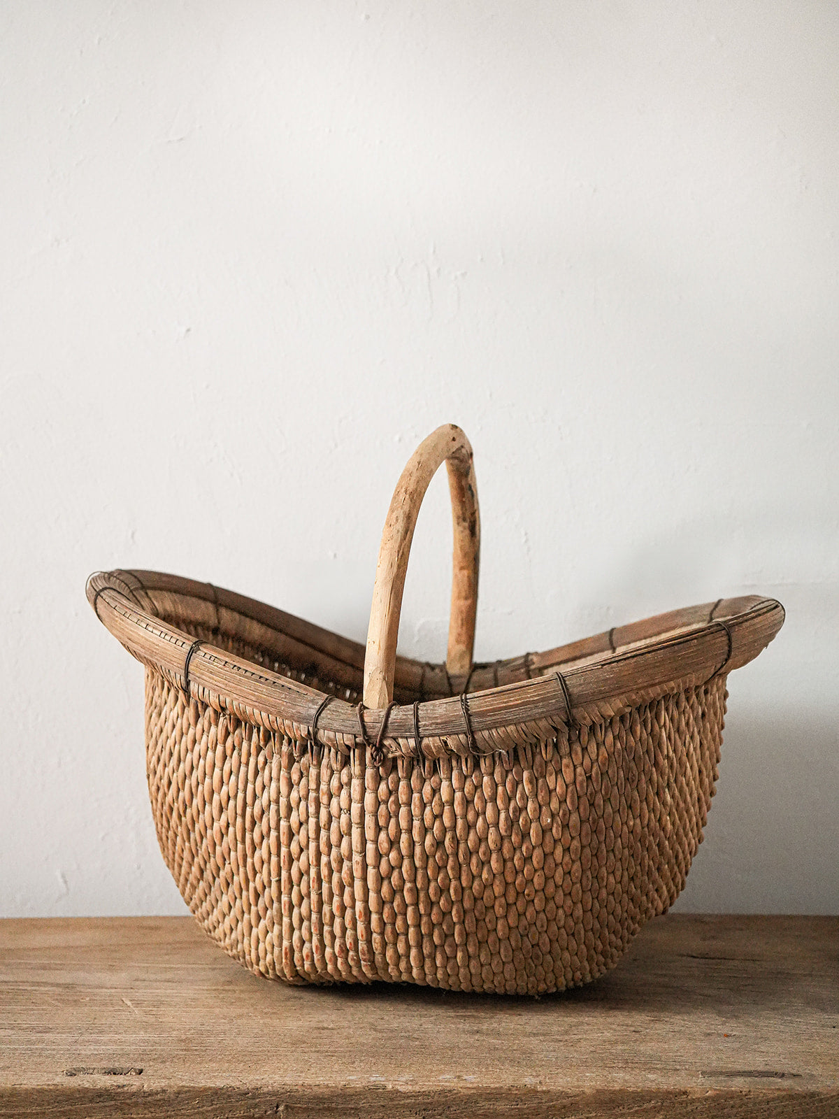 Oval Vintage Chinese Gathering Basket