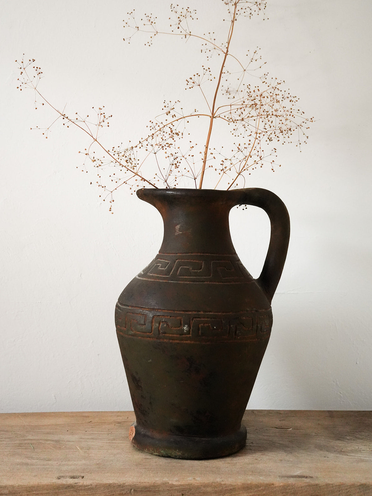 Engraved Stoneware Pitcher