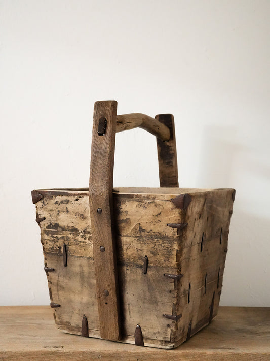 Antique Chinese Grain Wooden Bucket