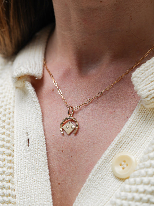 "I Love You" Horseshoe Spinner Charm