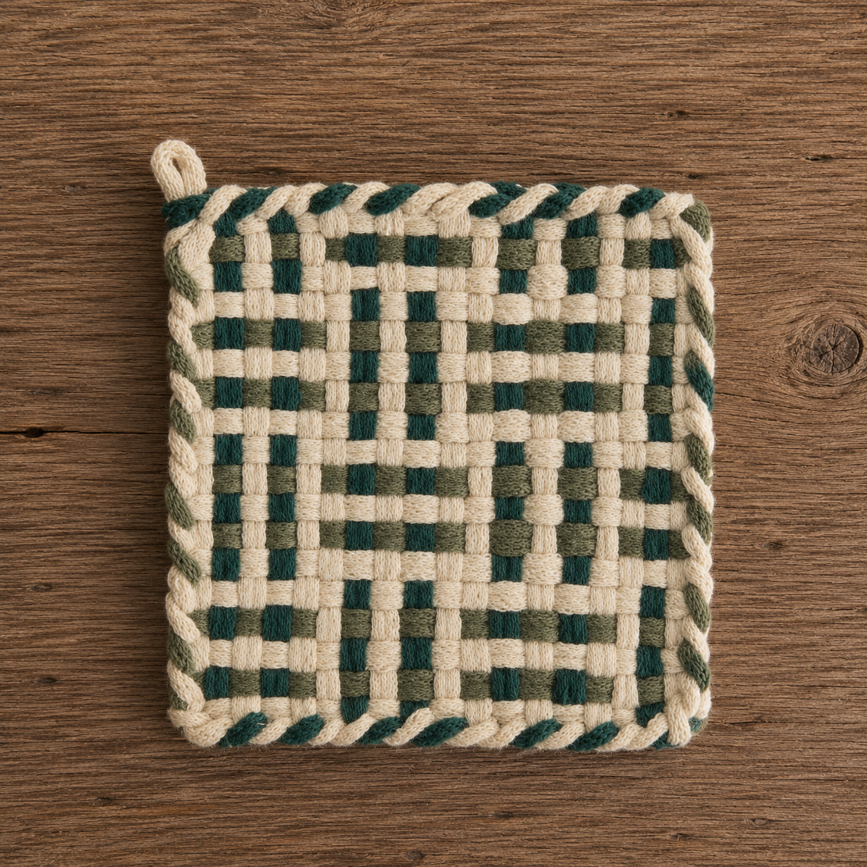 Woven Pot Holder- Flax, Pine and Willow