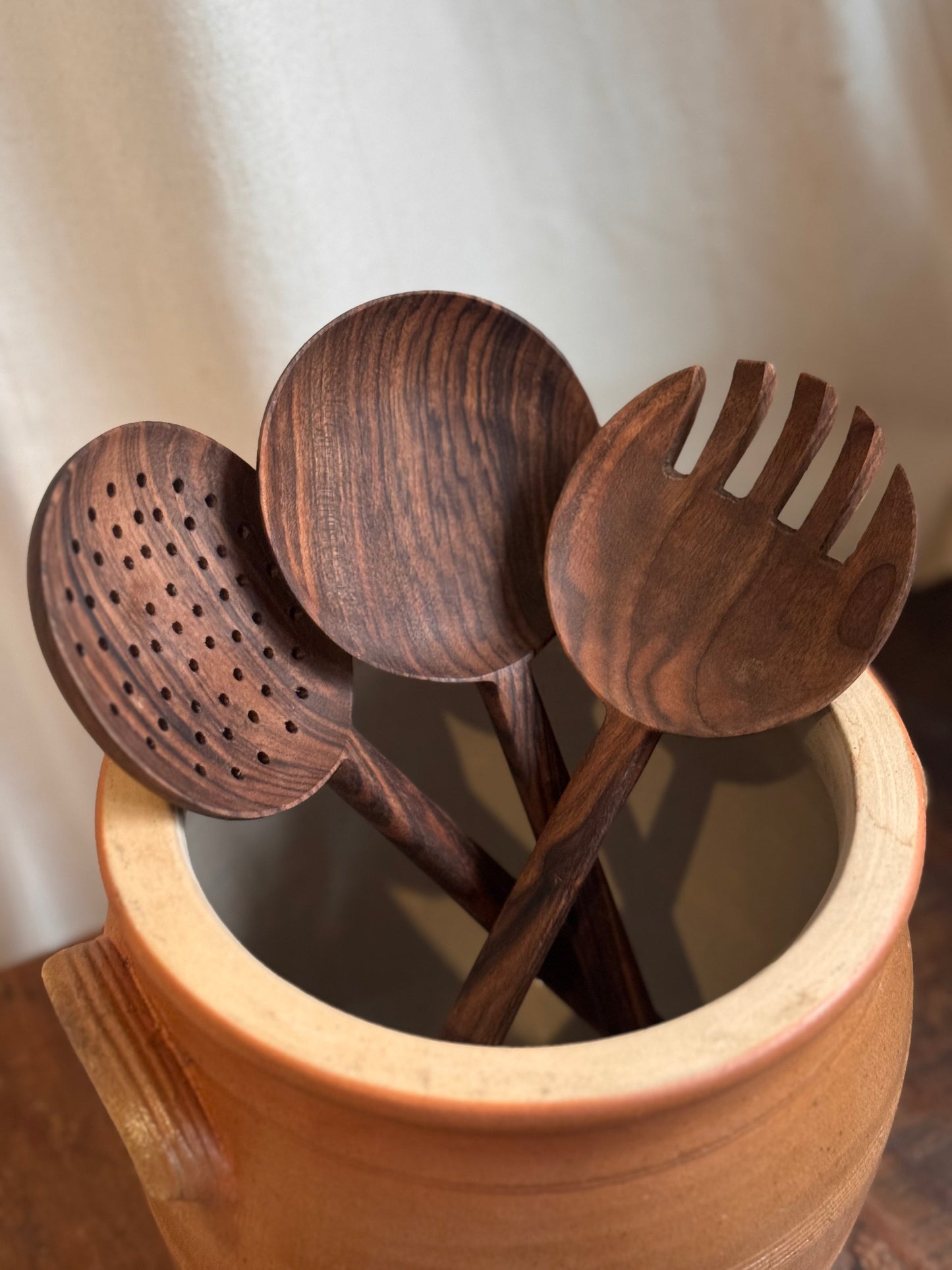 Walnut Long Handle Spoon - Set of 3