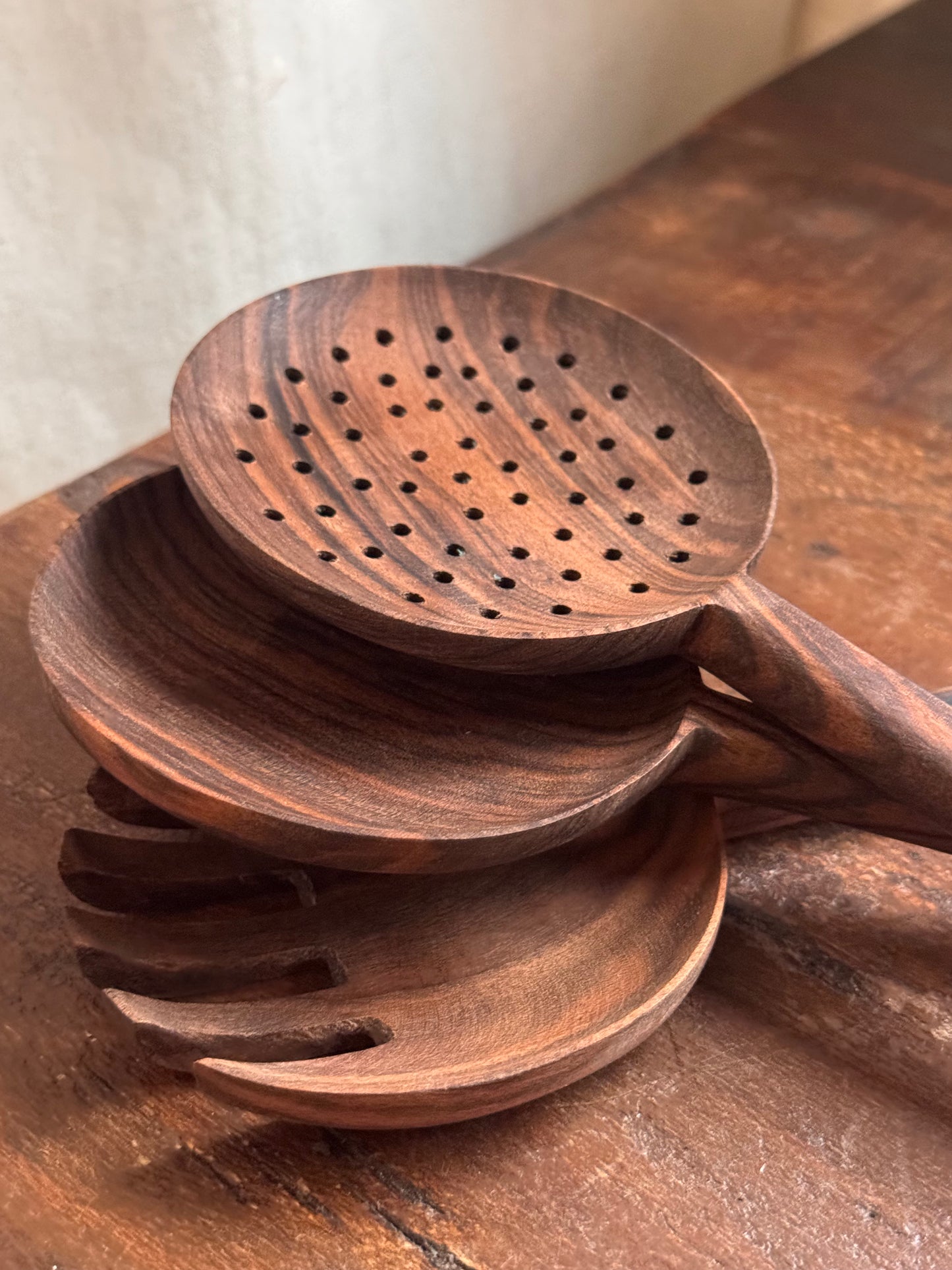 Walnut Long Handle Spoon - Set of 3