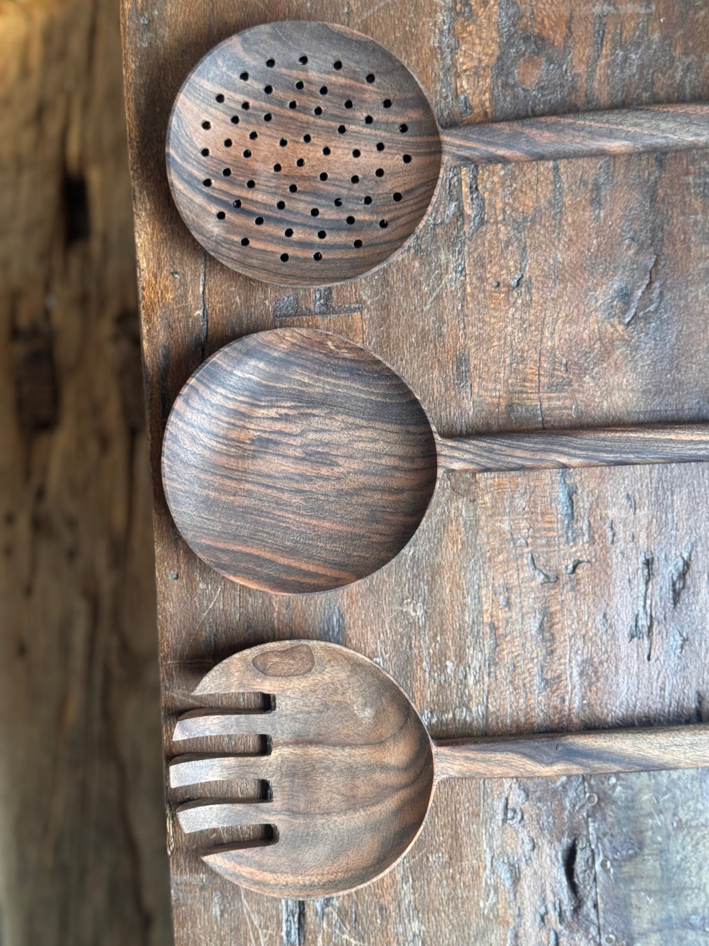 Walnut Long Handle Spoon - Set of 3